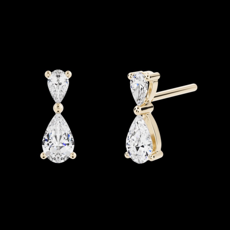 Pendientes Loyal.e Paris | Pendientes Vintage Drop Con Diamantes Creados