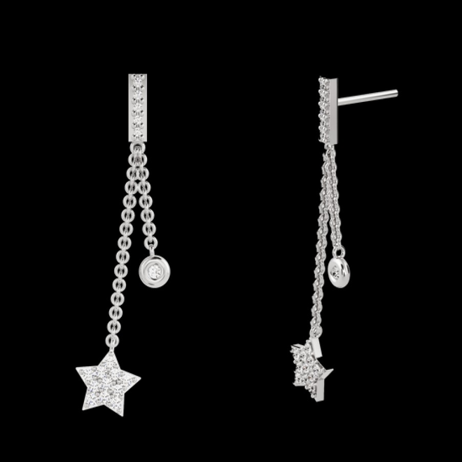 Pendientes Loyal.e Paris | Pendientes Largos Perseidas De Diamantes Creados