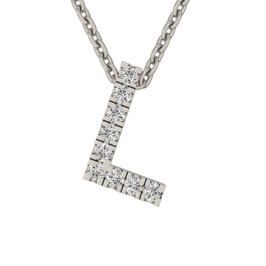 Comprar Por Categoria Loyal.e Paris | Colgante Mine Letra L De Oro Y Diamantes Creados Con Cadena · Entrega Rapida Blanco