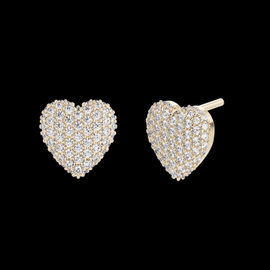 Pendientes Loyal.e Paris | Pendientes Coralina De Pave En Relieve De Diamantes Creados