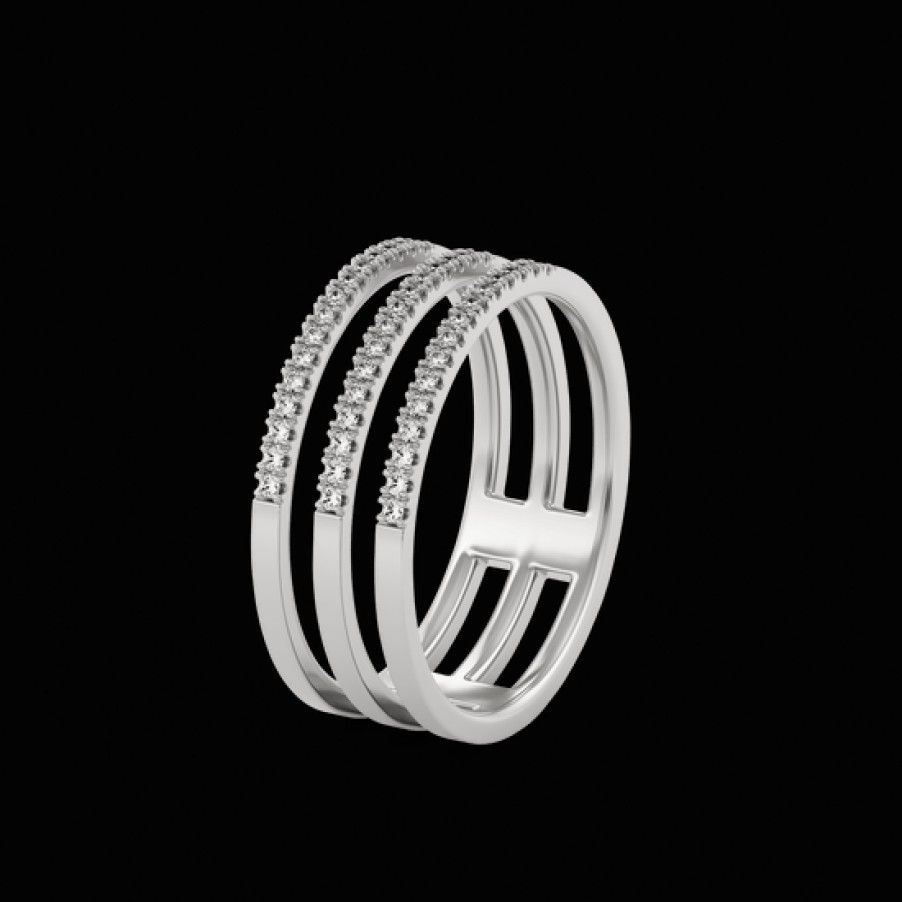 Comprar Por Categoria Loyal.e Paris | Anillo Apoidea De Pave De Diamantes Creados · Entrega Rapida Oro Blanco